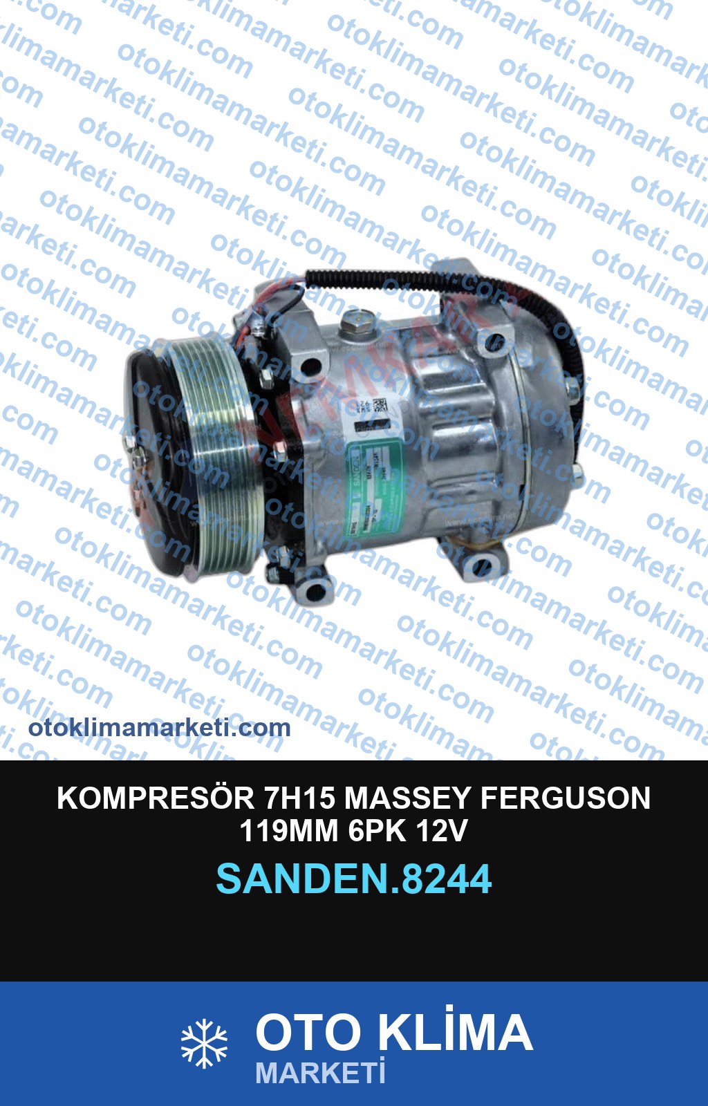 KOMPRESÖR 7H15 MASSEY FERGUSON 119MM 6PK 12V