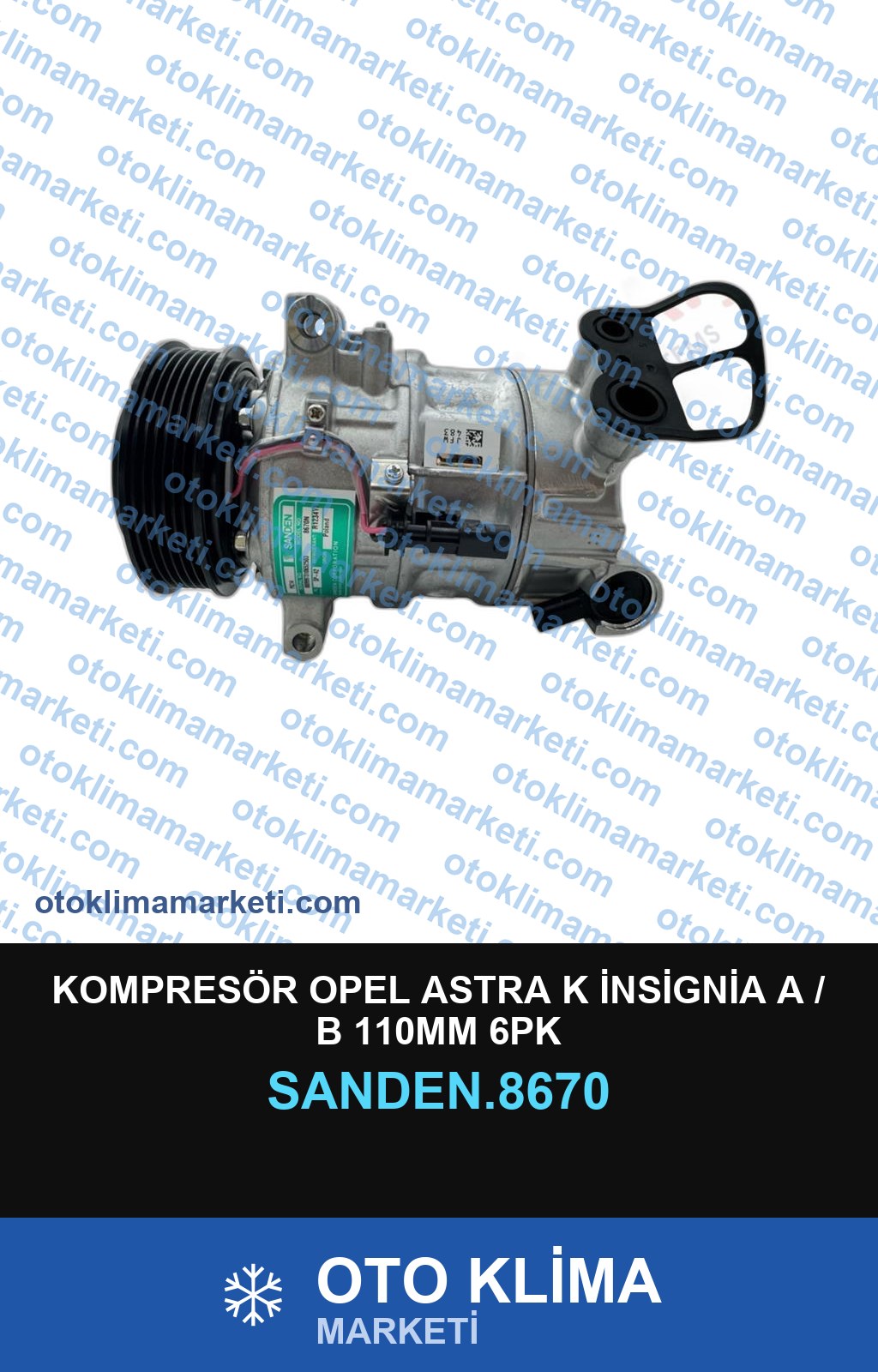 KOMPRESÖR OPEL ASTRA K İNSİGNİA A / B 110MM 6PK