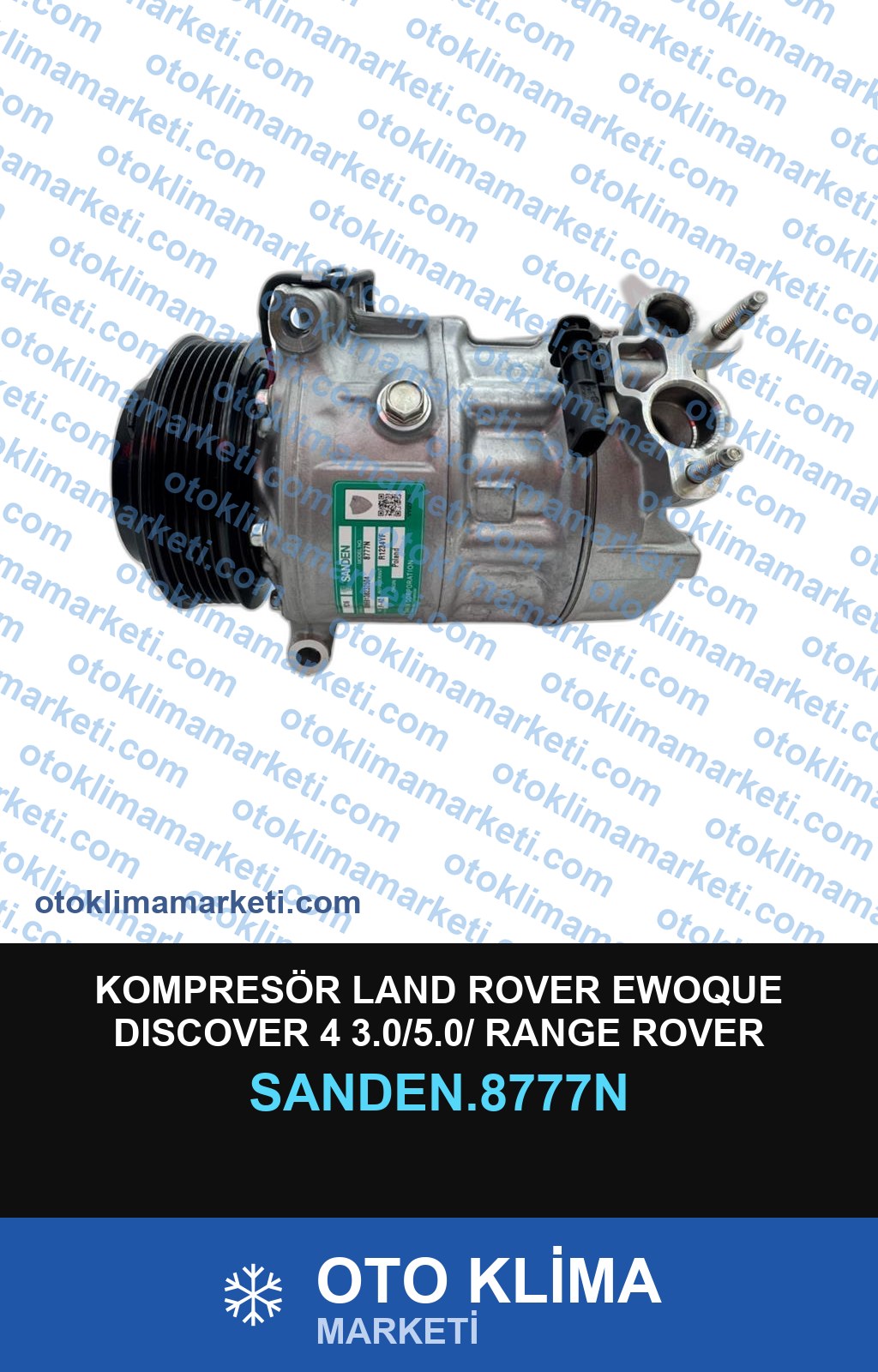 KOMPRESÖR LAND ROVER EWOQUE DISCOVER 4 3.0/5.0/ RANGE ROVER L405/JAGUAR F-TYPE/ XF XJ 2013+ E PACE F PACE VELAR EVOG 110MM 6PK