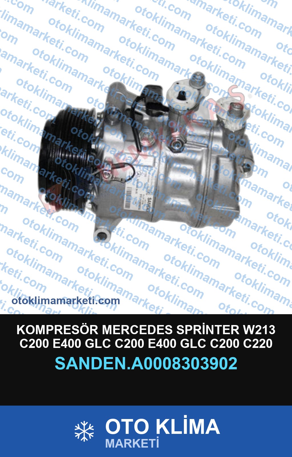 KOMPRESÖR MERCEDES SPRİNTER W213 C200 E400 GLC C200 E400 GLC C200 C220 E200 E220 4-MATİC NEW MODEL 110MM 6PK