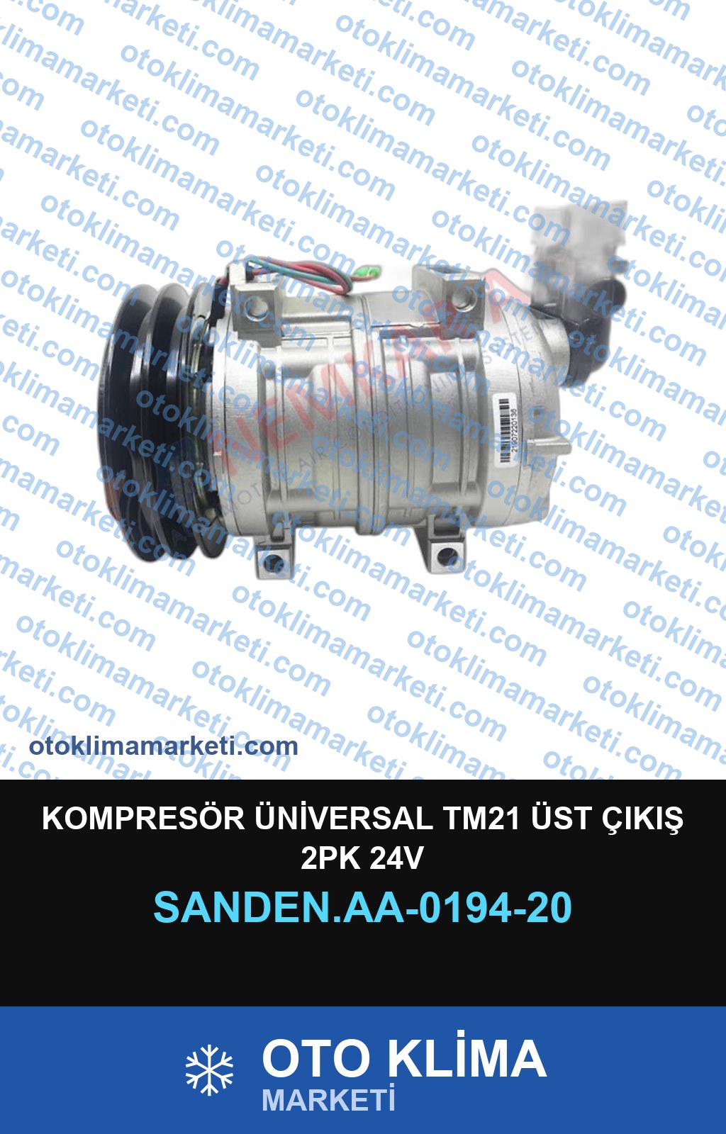KOMPRESÖR ÜNİVERSAL TM21 ÜST ÇIKIŞ 2PK 24V