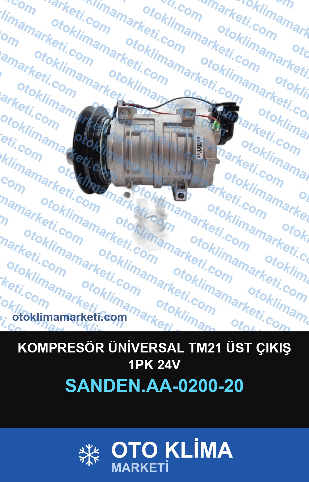 KOMPRESÖR ÜNİVERSAL TM21 ÜST ÇIKIŞ 1PK 24V