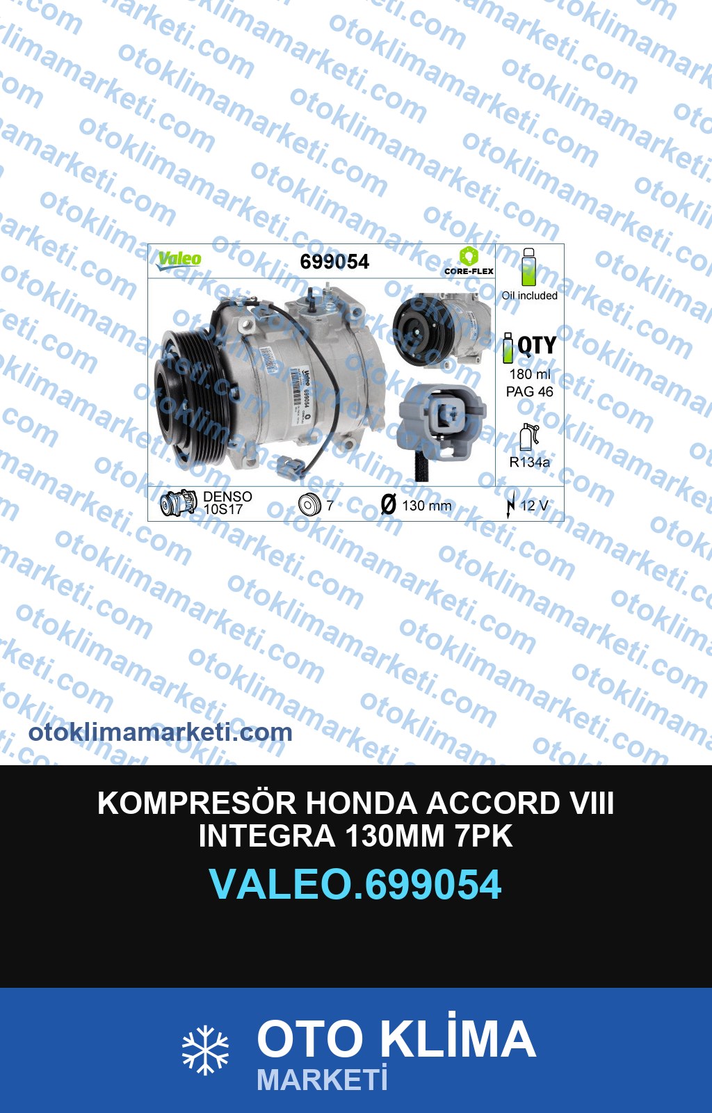 KOMPRESÖR HONDA ACCORD VIII INTEGRA 130MM 7PK