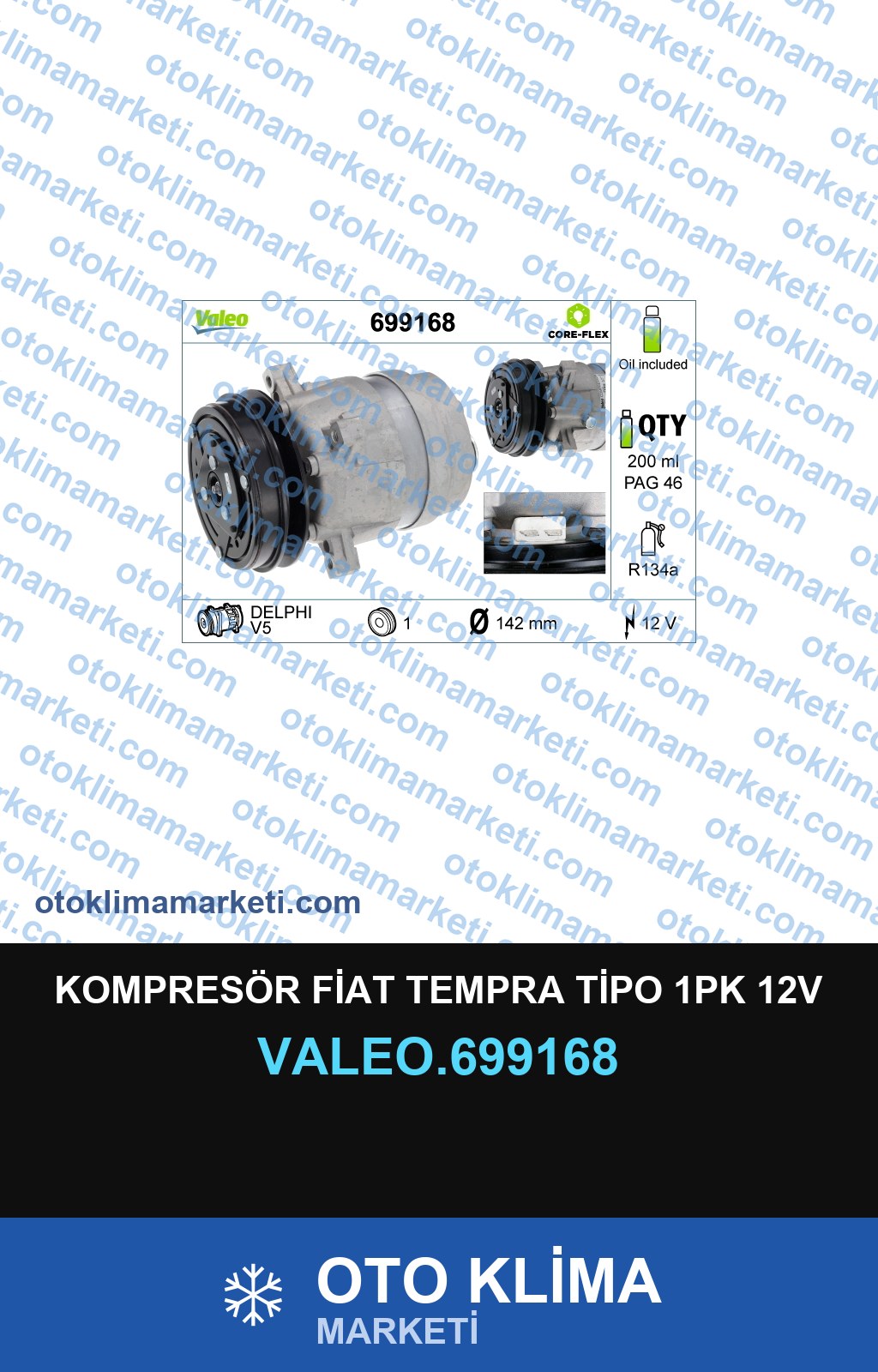 KOMPRESÖR FİAT TEMPRA TİPO 1PK 12V