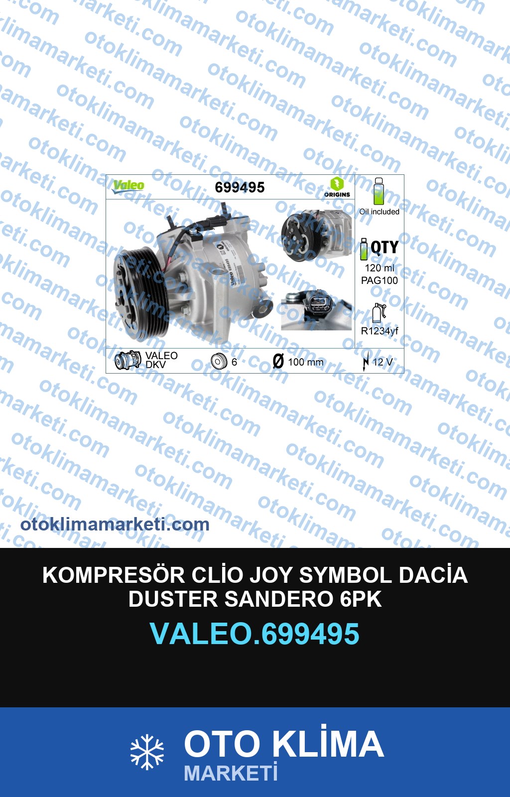 KOMPRESÖR CLİO JOY SYMBOL DACİA DUSTER SANDERO 6PK