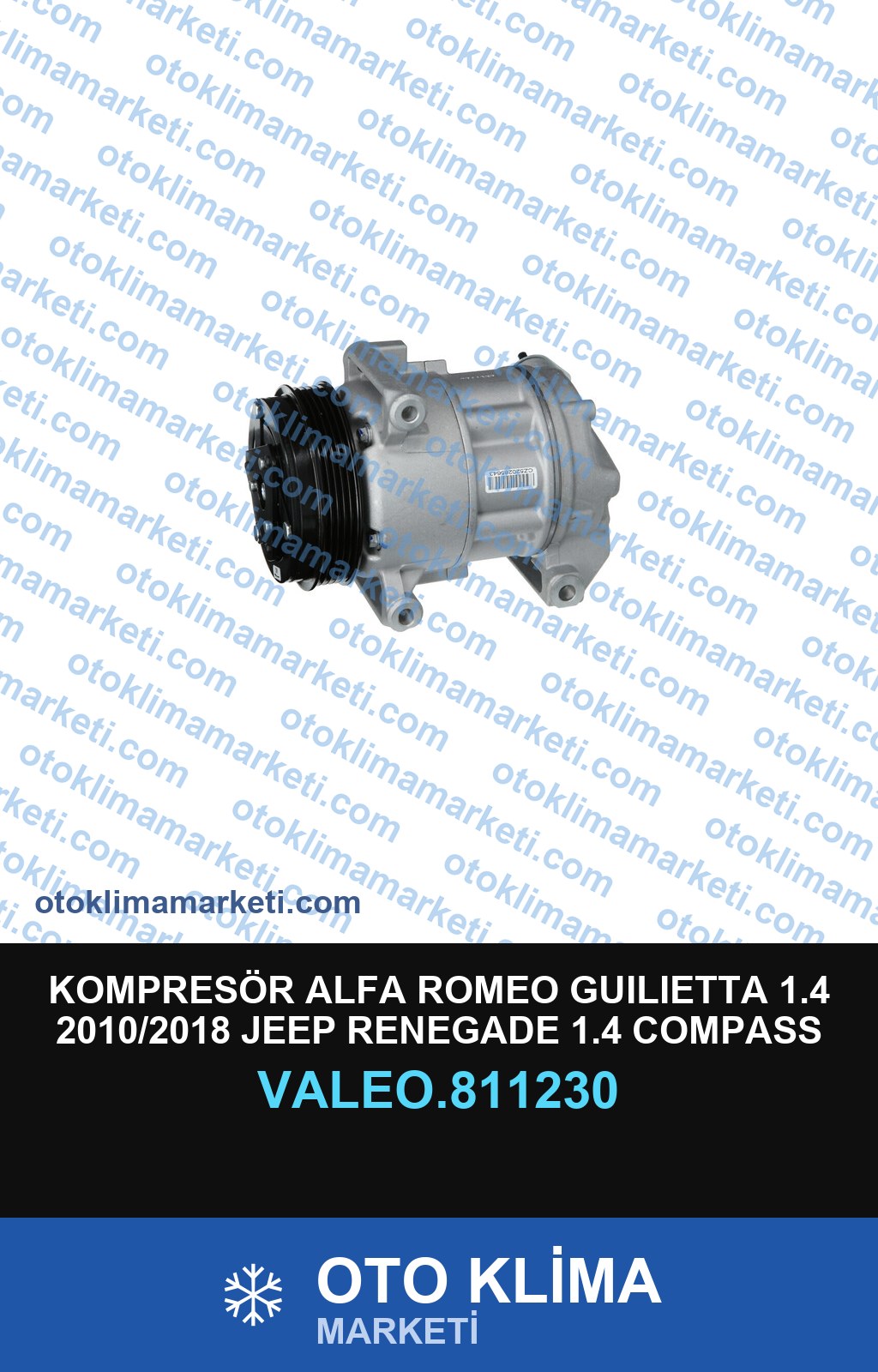 KOMPRESÖR ALFA ROMEO GUILIETTA 1.4 2010/2018 JEEP RENEGADE 1.4 COMPASS 1.4 2017+ 6PK