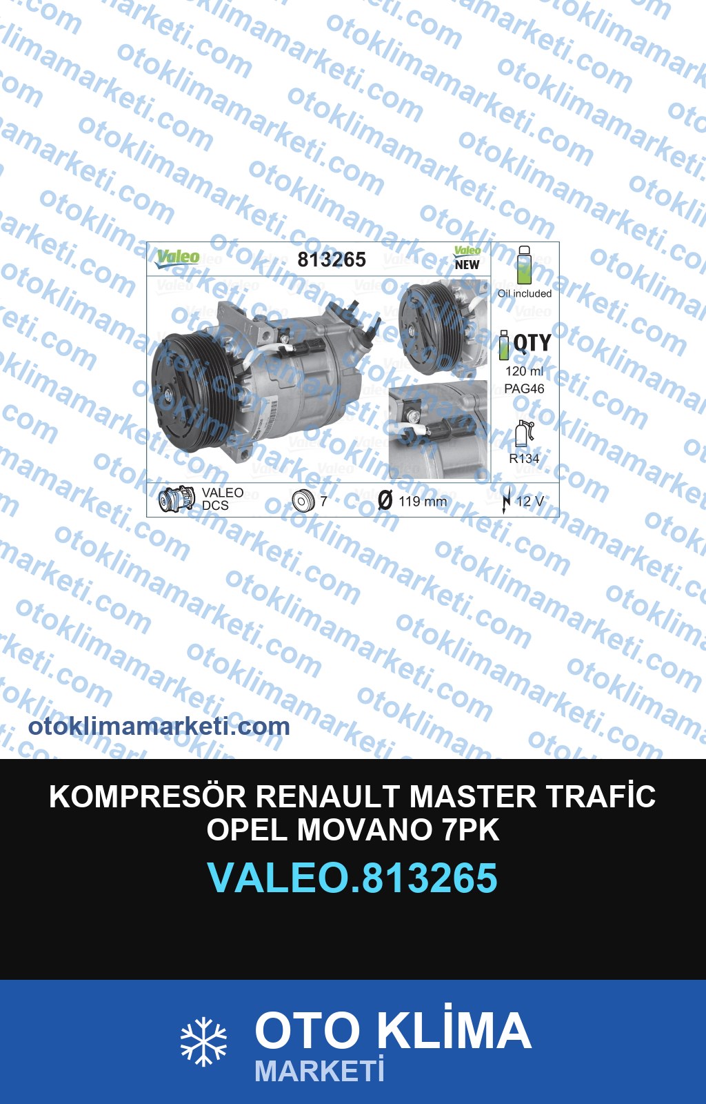 KOMPRESÖR RENAULT MASTER TRAFİC OPEL MOVANO 7PK