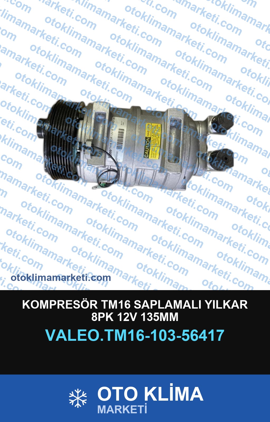 KOMPRESÖR TM16 SAPLAMALI YILKAR 8PK 12V 135MM