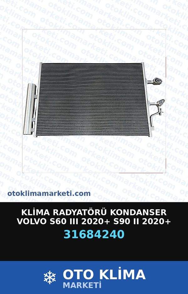 Klima Radyatörü Kondanser Volvo S60 III (3) 2020+ S90 II 2020+ XC90 II  2019+ — KONDENSER / RADYATÖR