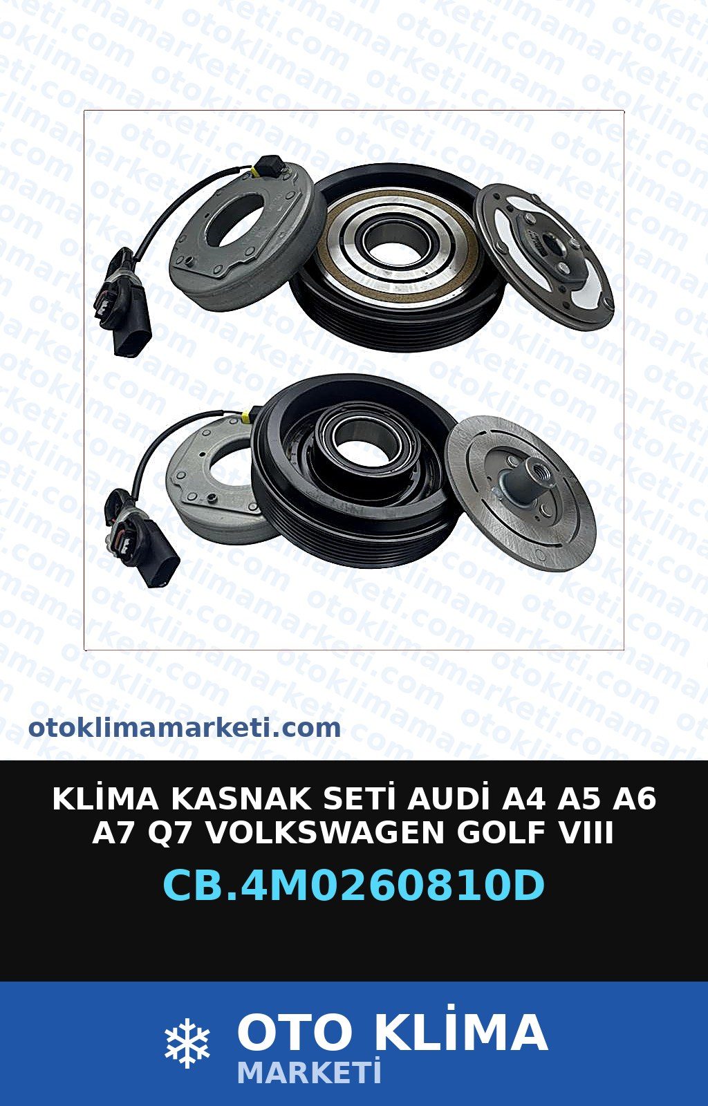 Klima Kasnak Seti Audi A4  A5 A6 A7 Q7 Volkswagen Golf   VIII (8) Arteon Hibrit 110MM 6PK — KOMPRESÖR — ORJİNAL marka