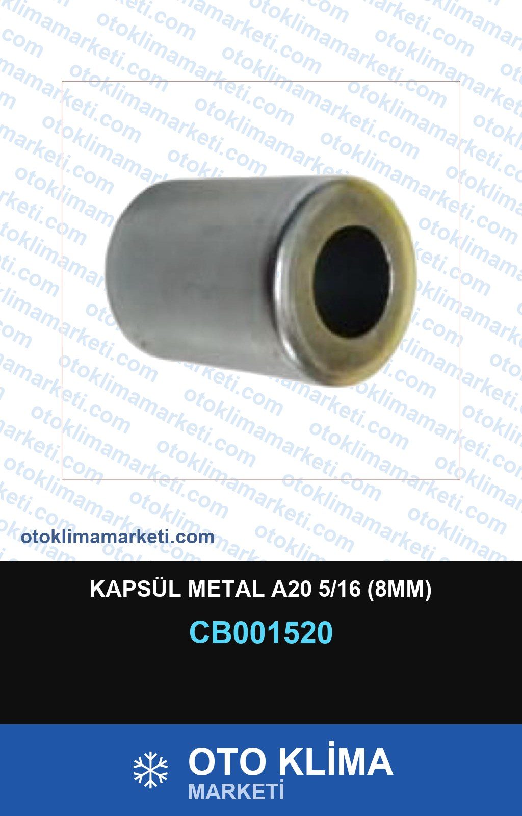 Klima Kapsül Metal A20 5/16 (8MM) — REKOR / KELEPÇE / KAPŞON — Uyumlu: ÜNİVERSAL
