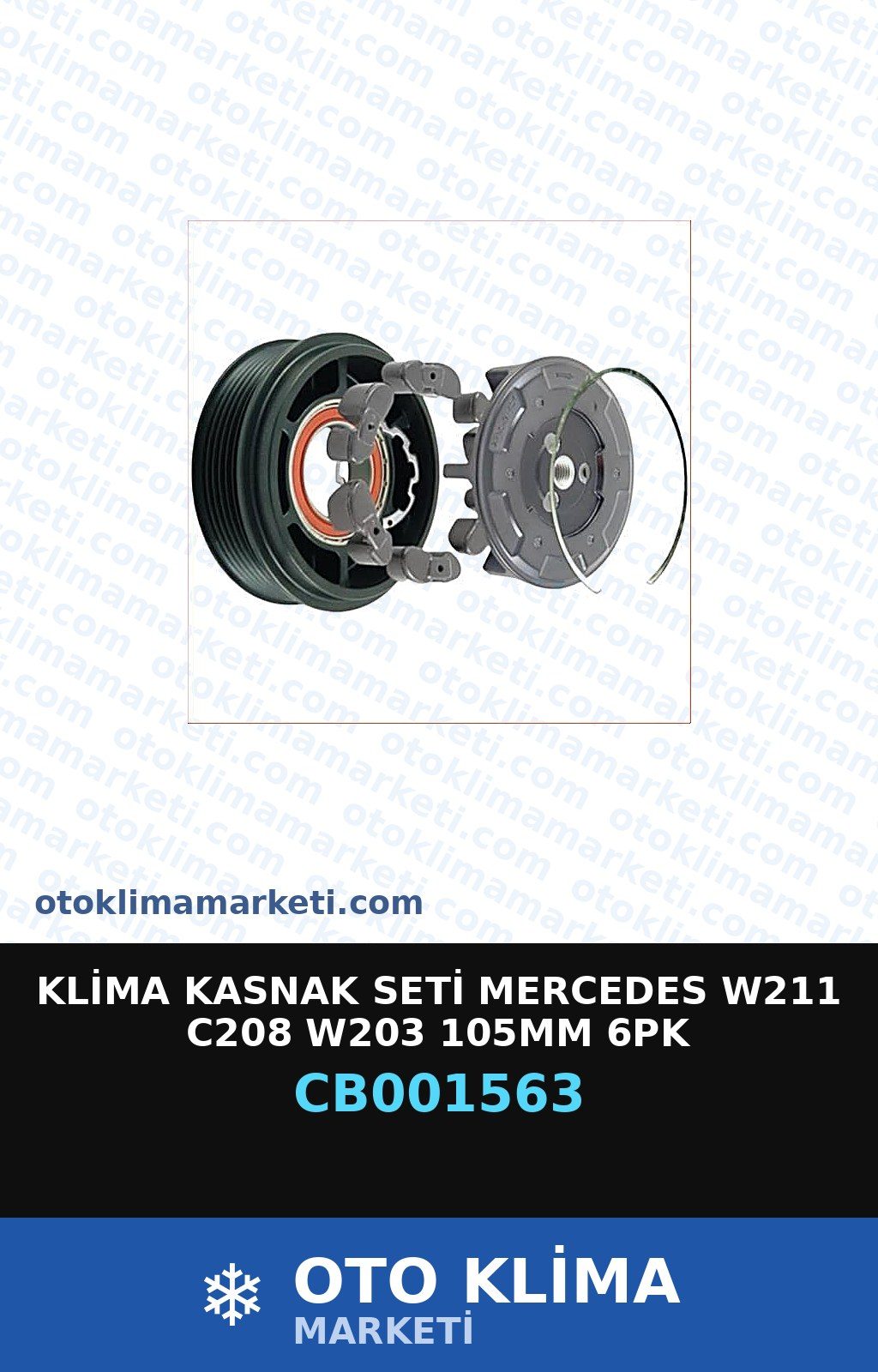 Klima Kasnak Seti Mercedes W211 C208 W203 105MM 6PK — KASNAK SETİ — DENSO marka