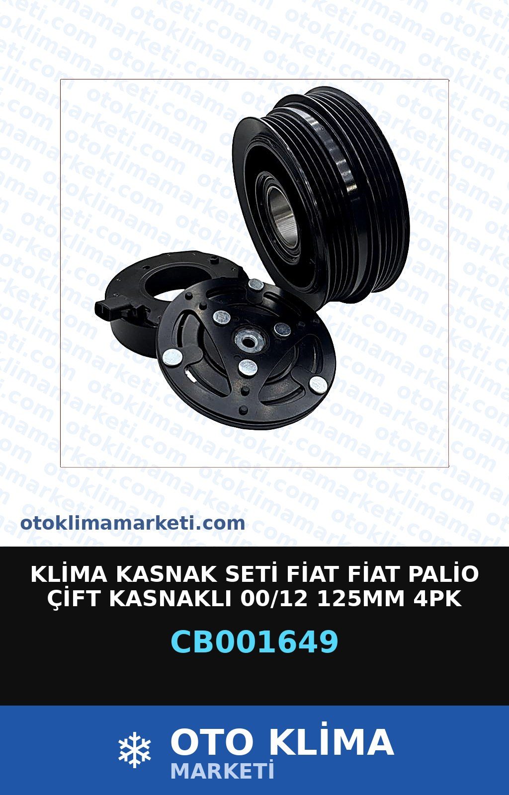 Klima Kasnak Seti Fiat  Fiat Palio Çift Kasnaklı   00/12 125MM 4PK — KASNAK SETİ