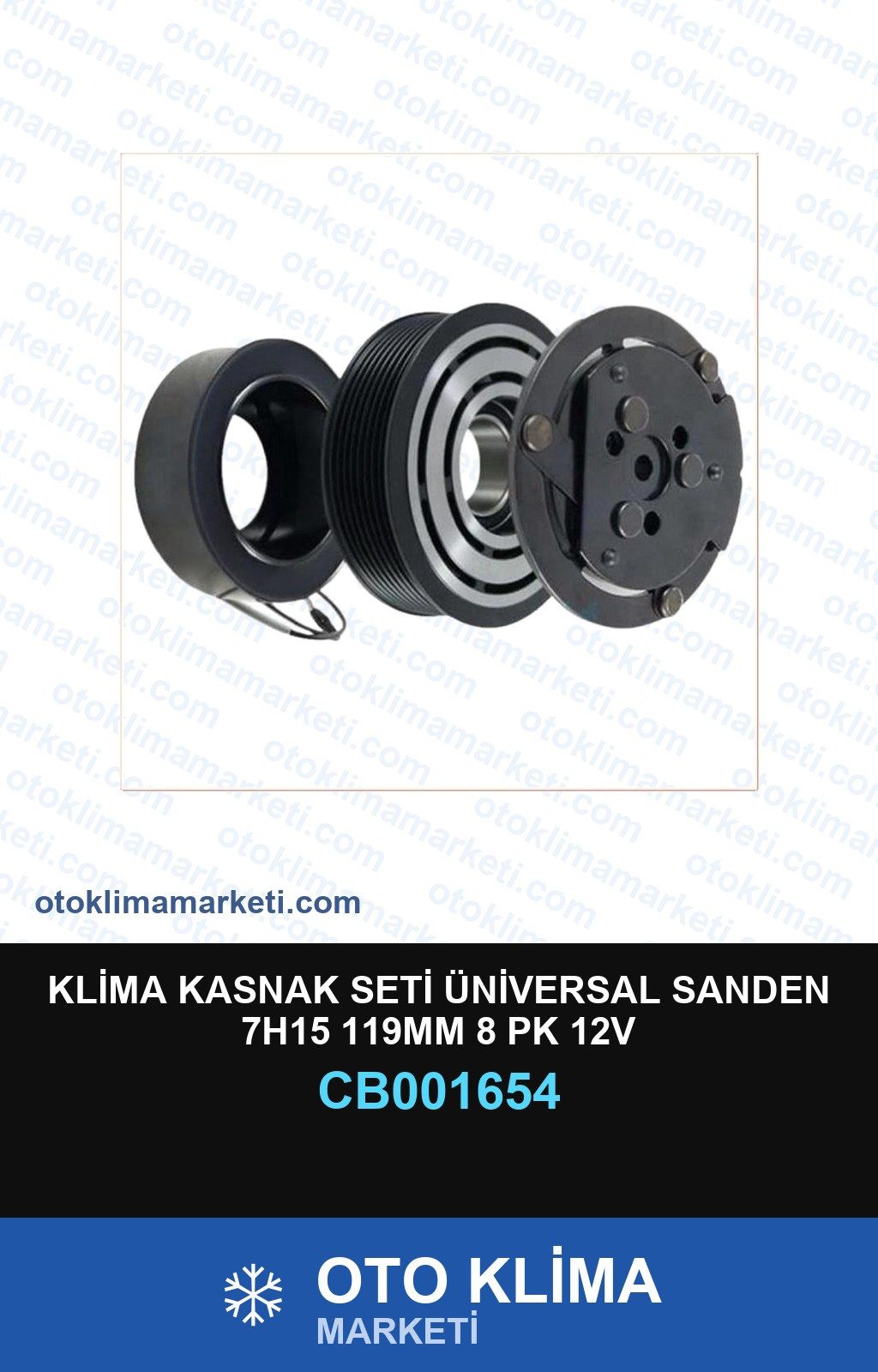 Klima Kasnak Seti Üniversal Sanden 7H15 119MM 8 | Oto Klima Marketi