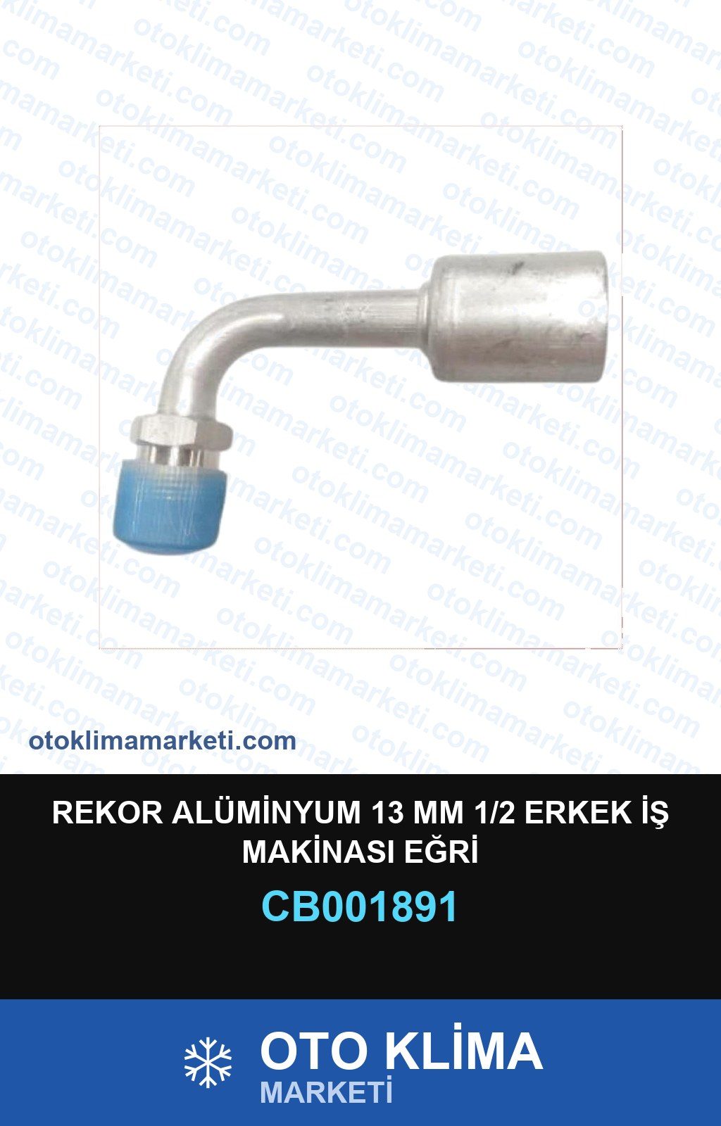 Klima Rekor Alüminyum 13 MM 1/2 Erkek İş Makinası Eğri — REKOR / KELEPÇE / KAPŞON — Uyumlu: ÜNİVERSAL