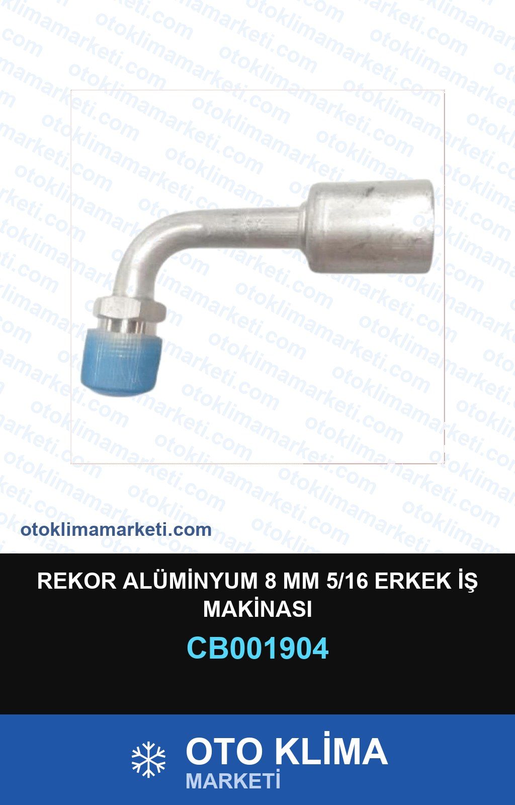 Klima Rekor Alüminyum 8 MM 5/16 Erkek İş Makinası — REKOR / KELEPÇE / KAPŞON — Uyumlu: ÜNİVERSAL