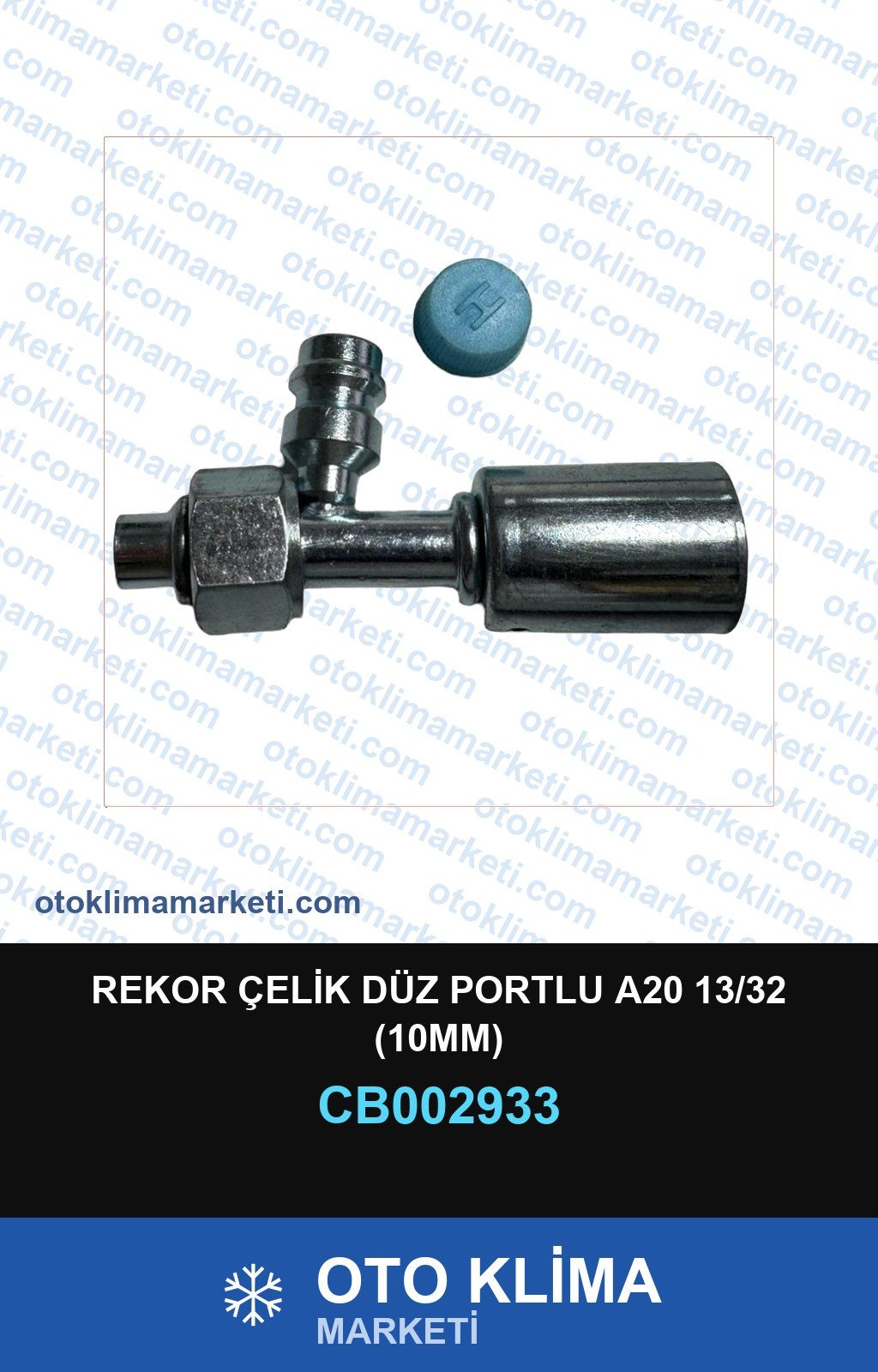 Klima Rekor Çelik Düz Portlu A20 13/32 (10MM) — REKOR / KELEPÇE / KAPŞON — Uyumlu: ÜNİVERSAL