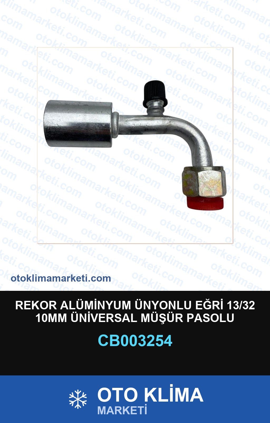 Klima Rekor Alüminyum Ünyonlu Eğri 13/32 10MM Üniversal Müşür Pasolu — REKOR / KELEPÇE / KAPŞON — Uyumlu: ÜNİVERSAL