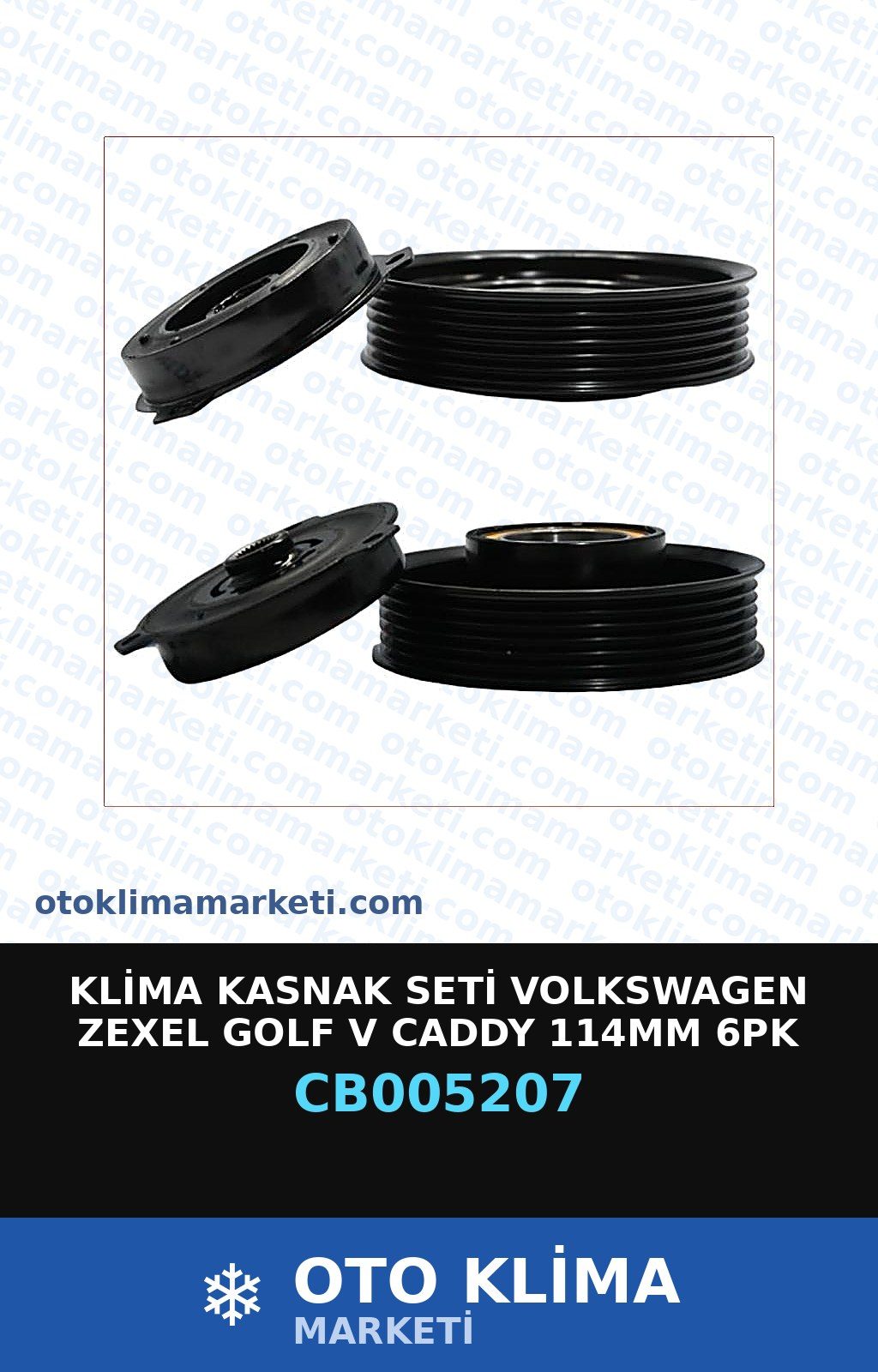 Klima Kasnak Seti Volkswagen Zexel Golf V Caddy   114MM 6PK — KASNAK SETİ