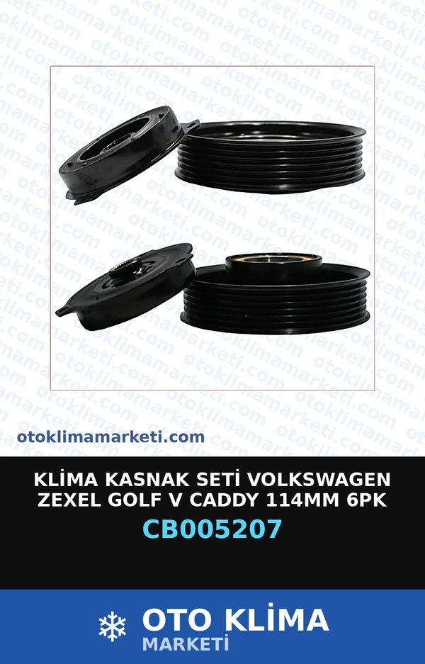 Klima Kasnak Seti Volkswagen Zexel Golf V Caddy   114MM 6PK — KASNAK SETİ