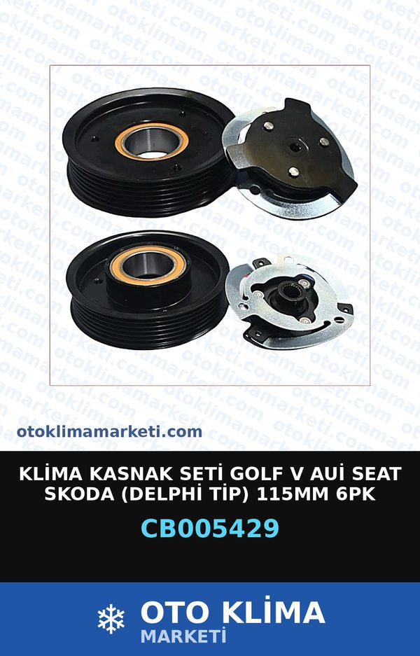 Klima Kasnak Seti Golf V Aui Seat Skoda (Delphi Tip)   115MM 6PK — KASNAK SETİ