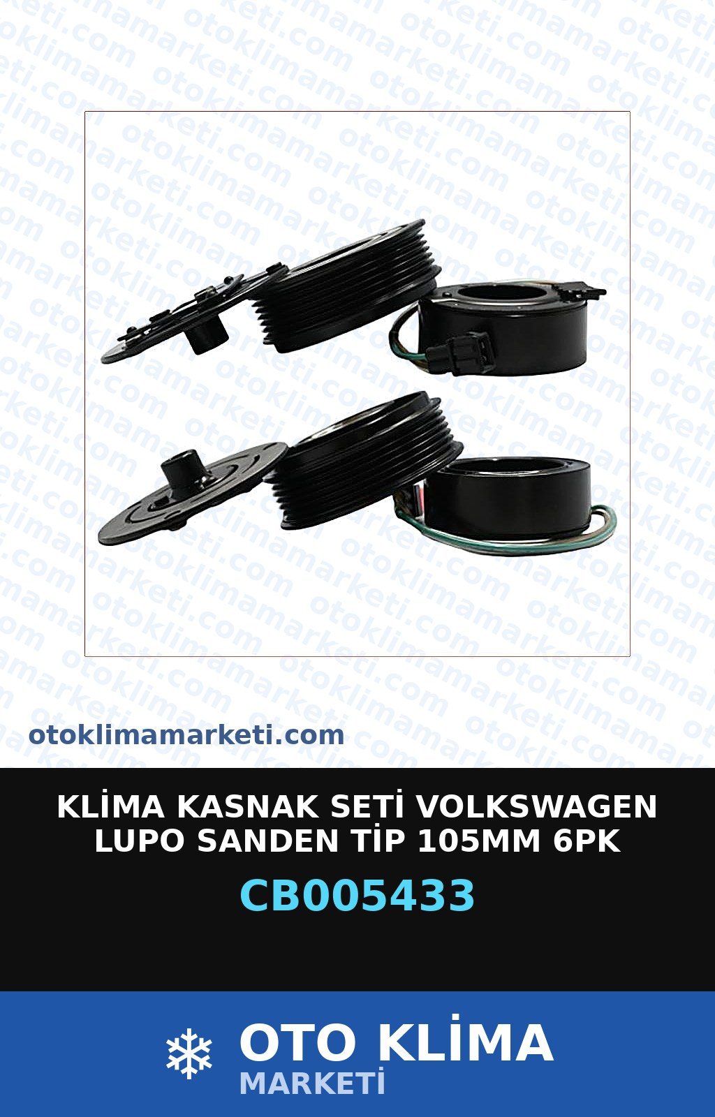 Klima Kasnak Seti Volkswagen Lupo Sanden Tip 105MM 6PK — KASNAK SETİ