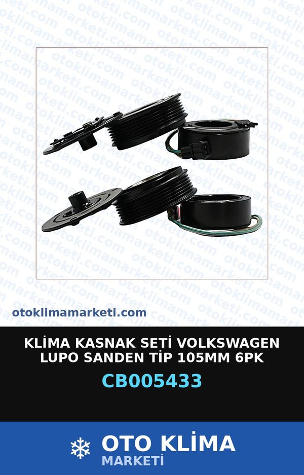 Klima Kasnak Seti Volkswagen Lupo Sanden Tip 105MM 6PK — KASNAK SETİ