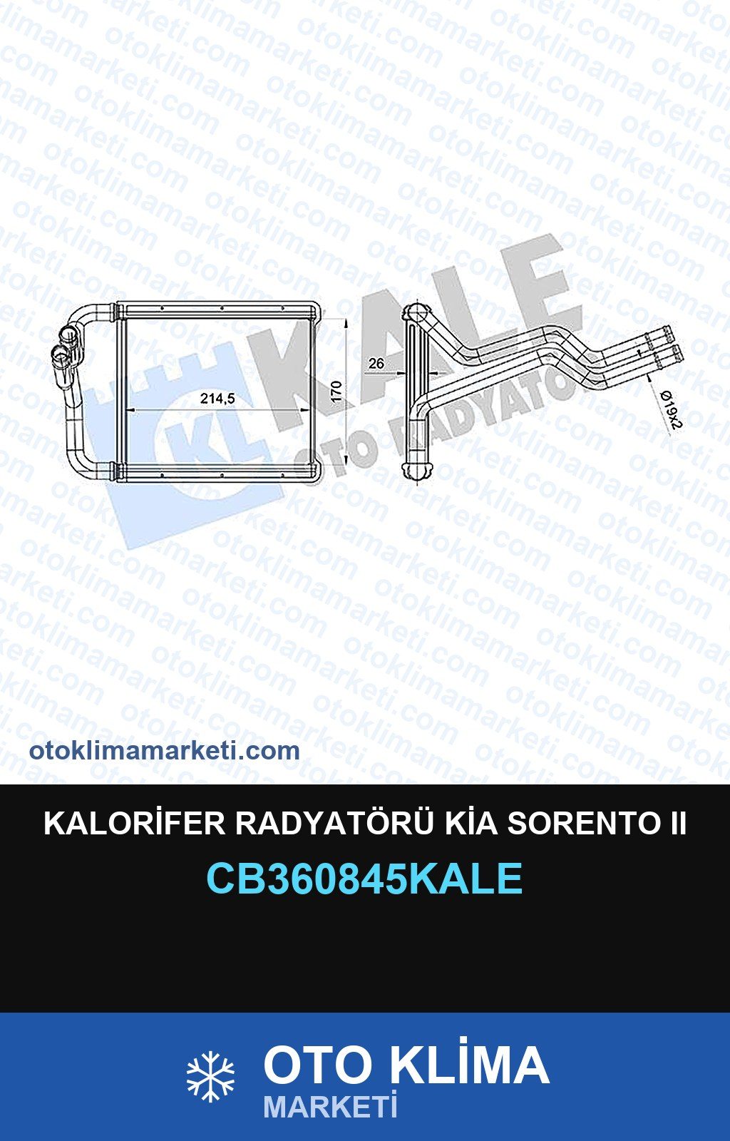 Kalorifer Radyatörü Kia Sorento II (2) — KALORİFER PETEĞİ — KALE marka — Uyumlu: KIA