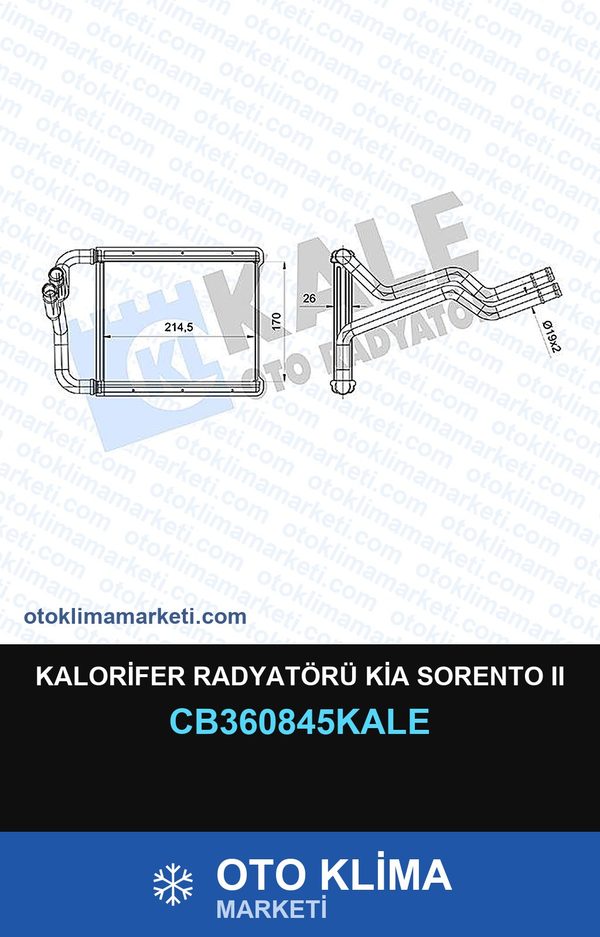 Kalorifer Radyatörü Kia Sorento II (2) — KALORİFER PETEĞİ — KALE marka — Uyumlu: KIA