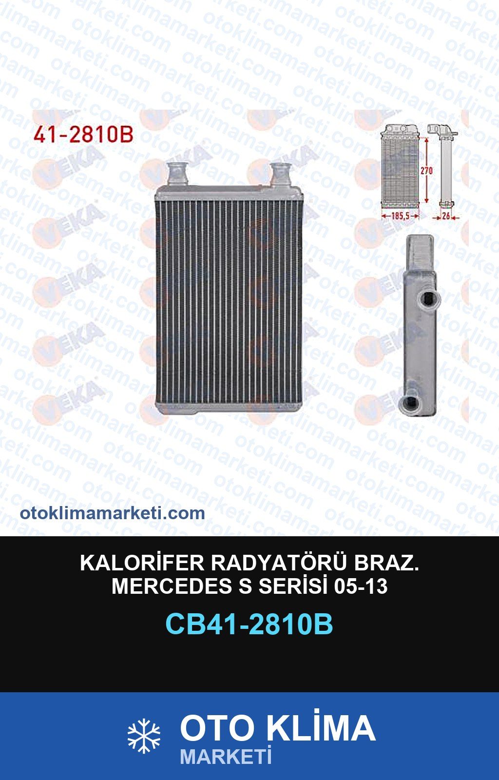 Kalorifer Radyatörü Braz. Mercedes S Serisi 05-13 — KALORİFER PETEĞİ — VEKA marka — Uyumlu: MERCEDES BENZ