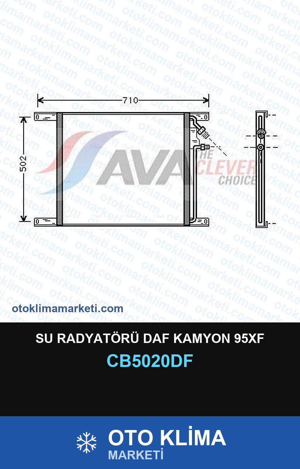 Su Radyatörü DAF Kamyon 95XF — SU RADYATÖRÜ — YETSAN marka — Uyumlu: DAF