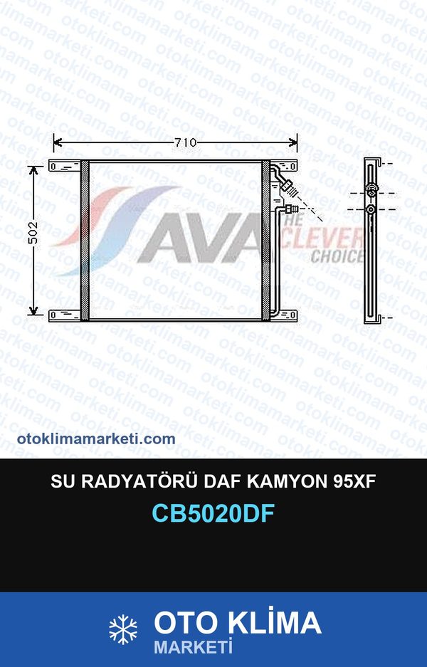 Su Radyatörü DAF Kamyon 95XF — SU RADYATÖRÜ — YETSAN marka — Uyumlu: DAF