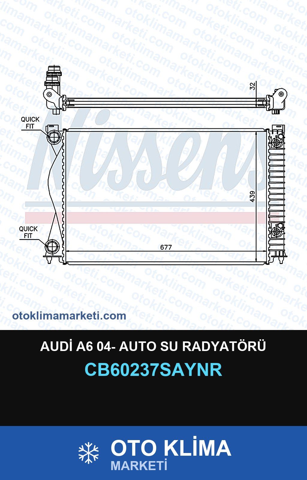 Audi A6 04- Auto Su Radyatörü — SU RADYATÖRÜ — UNICORE marka — Uyumlu: AUDI
