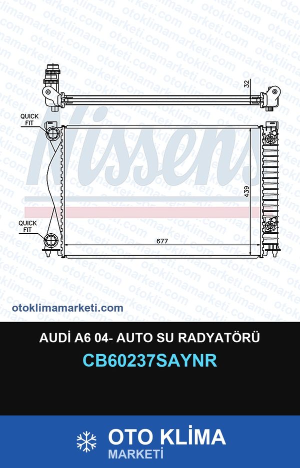Audi A6 04- Auto Su Radyatörü — SU RADYATÖRÜ — UNICORE marka — Uyumlu: AUDI