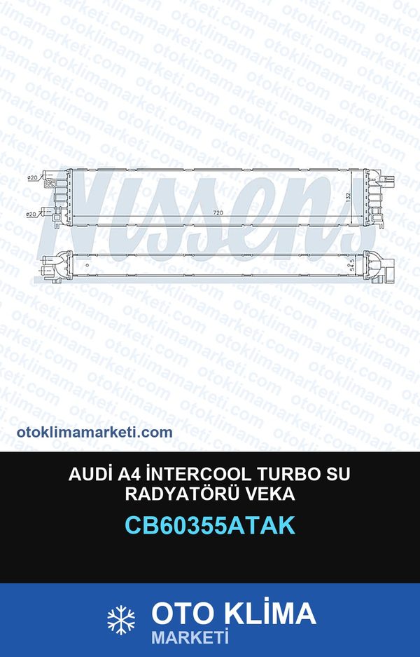 Audi A4 İntercool Turbo Su Radyatörü Veka — SU RADYATÖRÜ — VEKA marka — Uyumlu: AUDI