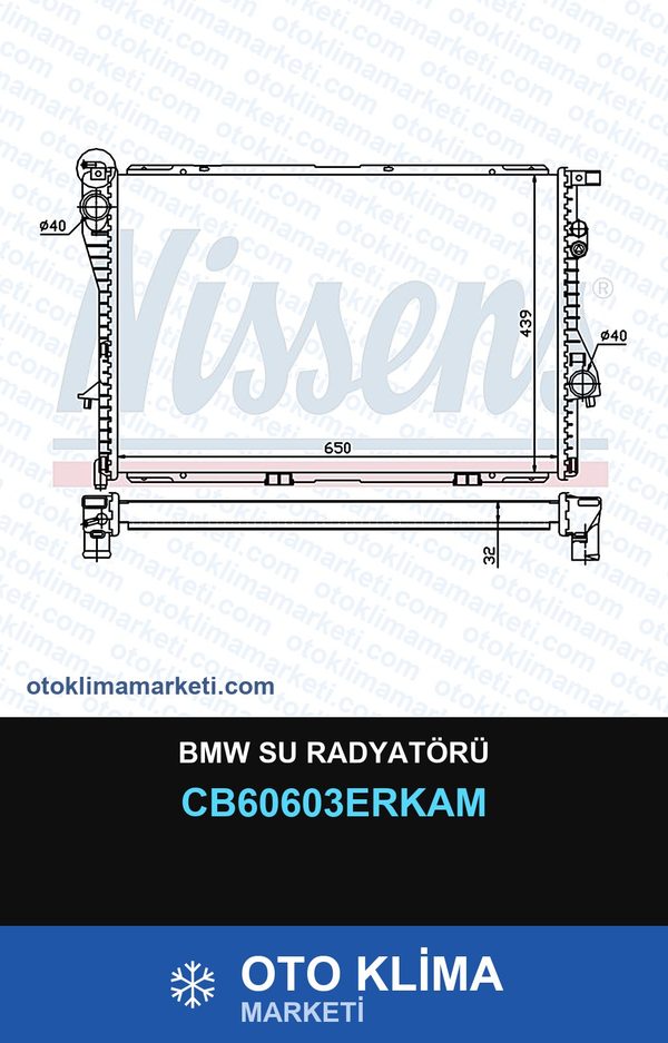 BMW Su Radyatörü — SU RADYATÖRÜ — ERKA marka — Uyumlu: BMW
