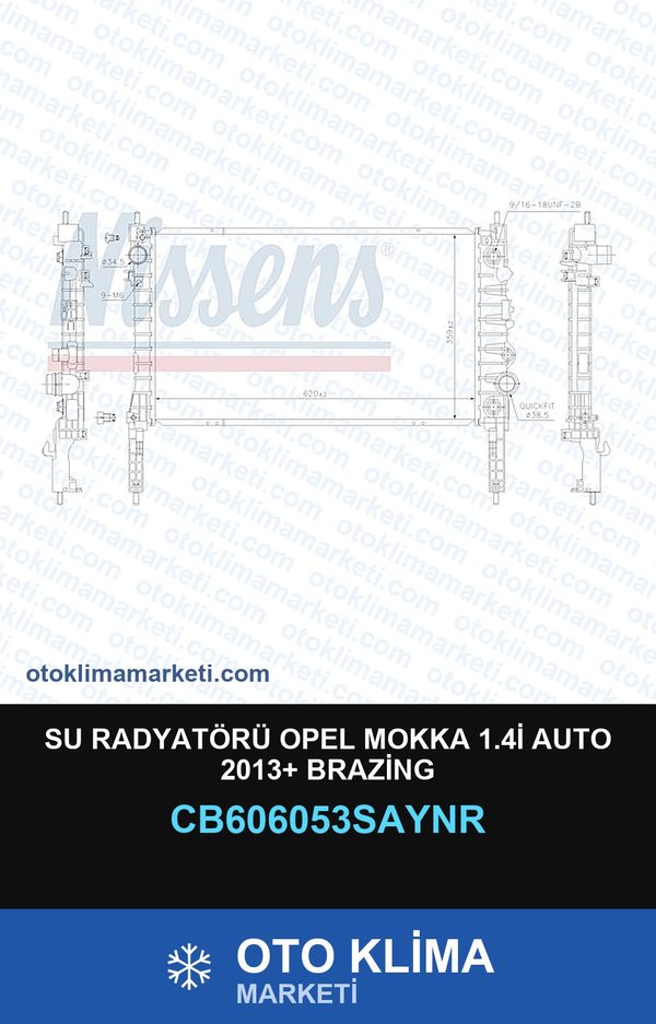 Su Radyatörü Opel Mokka 1.4İ Auto 2013+ Brazing — SU RADYATÖRÜ — UNICORE marka — Uyumlu: OPEL