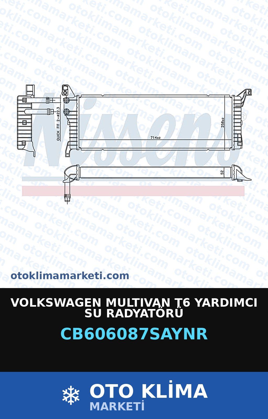 Volkswagen Multivan T6 Yardımcı Su Radyatörü — SU RADYATÖRÜ — UNICORE marka — Uyumlu: VOLKSWAGEN