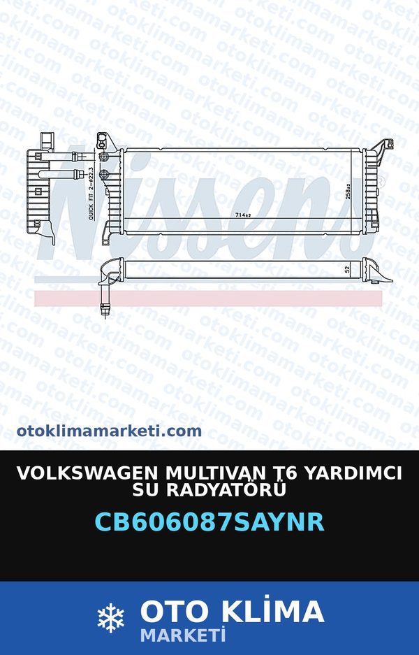 Volkswagen Multivan T6 Yardımcı Su Radyatörü — SU RADYATÖRÜ — UNICORE marka — Uyumlu: VOLKSWAGEN