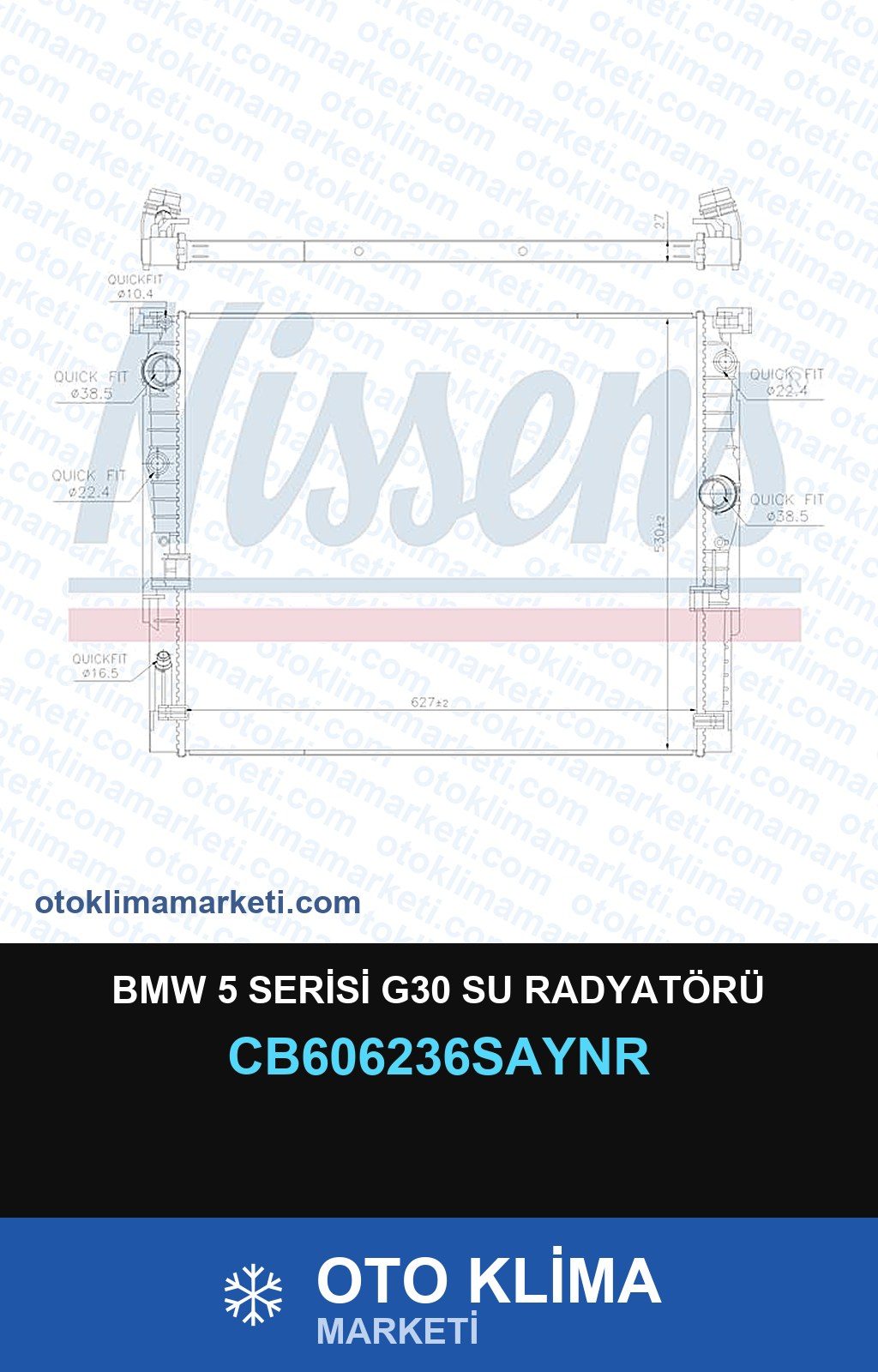 BMW 5 Serisi G30 Su Radyatörü — SU RADYATÖRÜ — UNICORE marka — Uyumlu: BMW