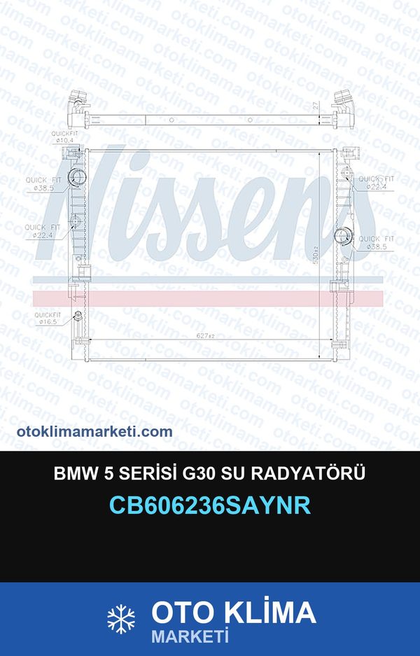BMW 5 Serisi G30 Su Radyatörü — SU RADYATÖRÜ — UNICORE marka — Uyumlu: BMW