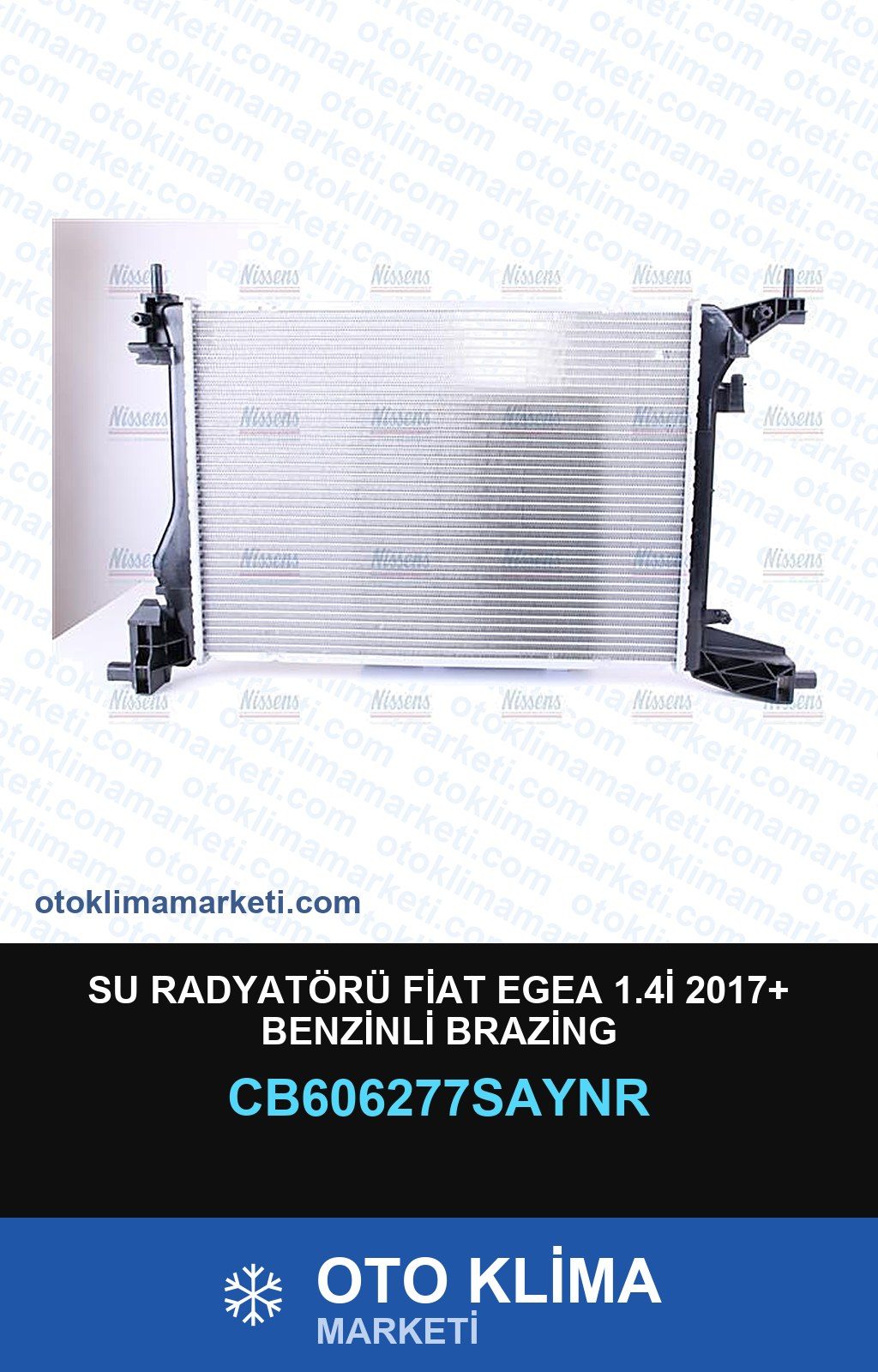 Su Radyatörü Fiat Egea 1.4İ 2017+ Benzinli Brazing — SU RADYATÖRÜ — UNICORE marka — Uyumlu: FIAT