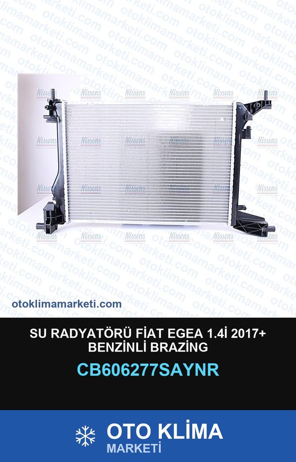 Su Radyatörü Fiat Egea 1.4İ 2017+ Benzinli Brazing — SU RADYATÖRÜ — UNICORE marka — Uyumlu: FIAT