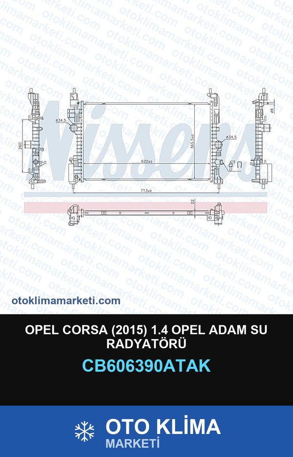 Opel Corsa (2015) 1.4 Opel Adam Su Radyatörü — SU RADYATÖRÜ — VEKA marka — Uyumlu: OPEL