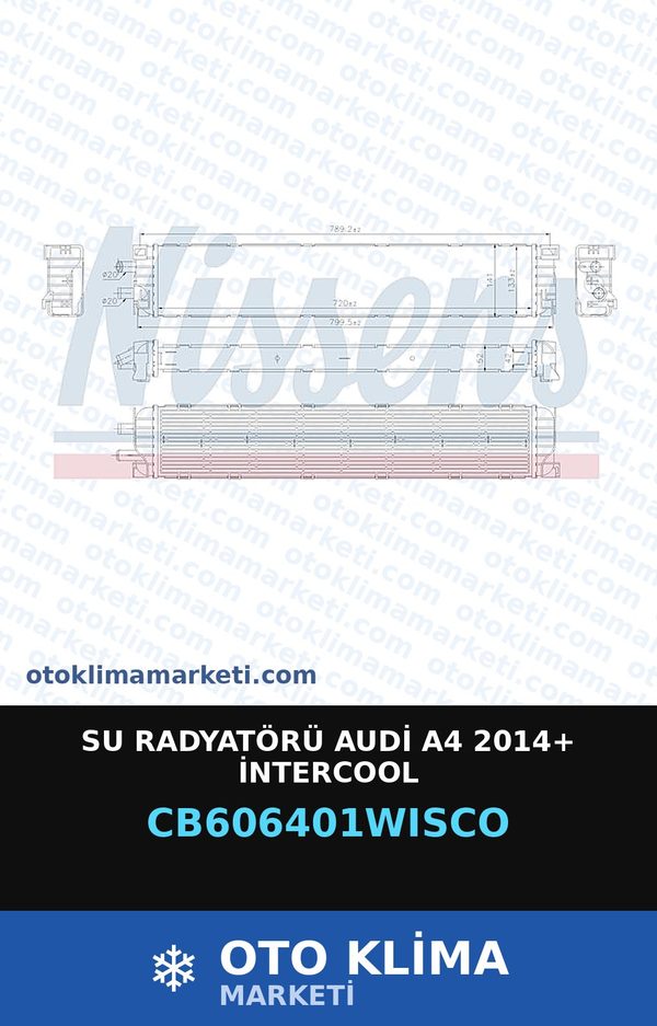 Su Radyatörü Audi A4 2014+ İntercool — SU RADYATÖRÜ — WISCO marka — Uyumlu: AUDI