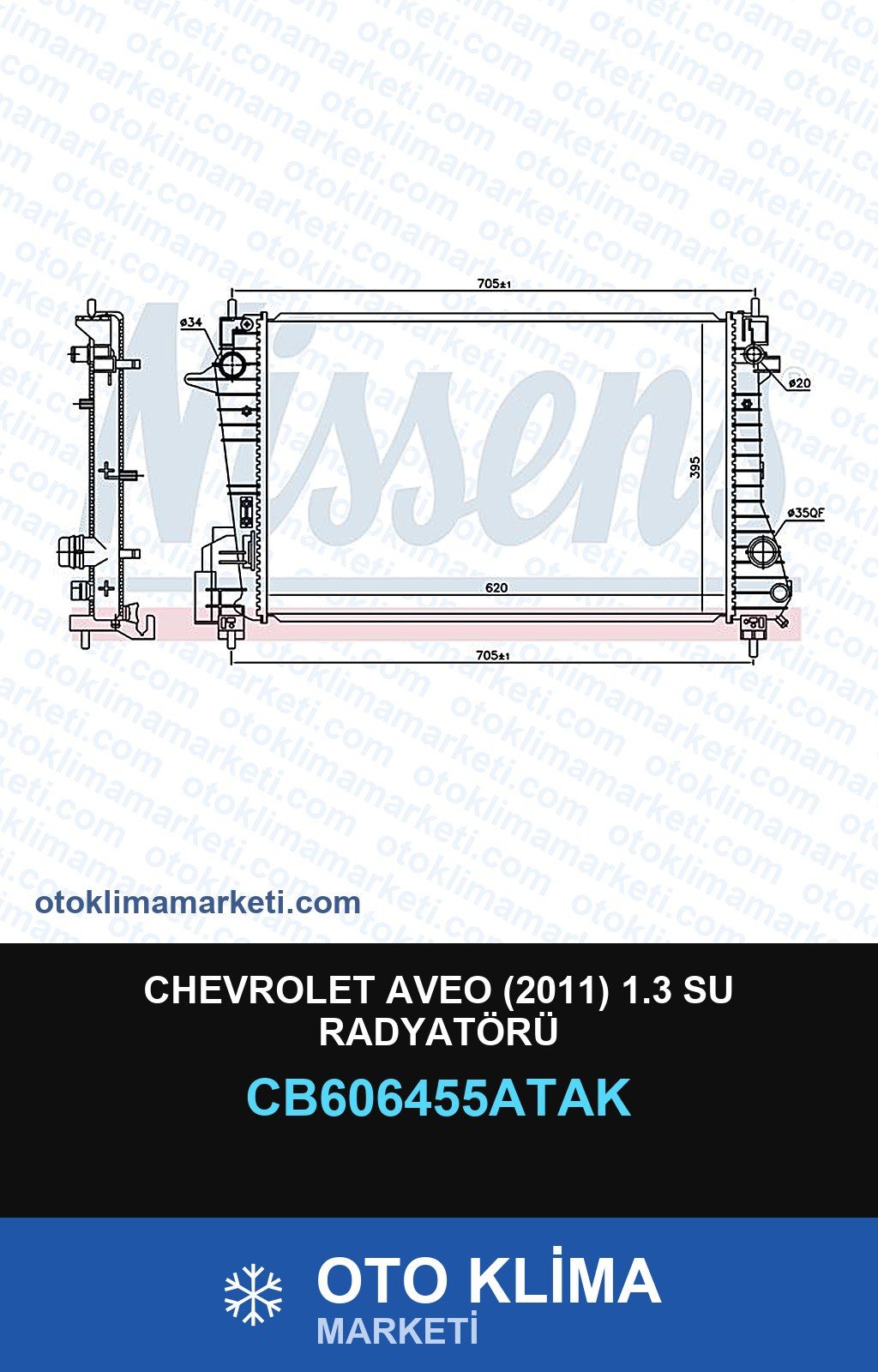 Chevrolet Aveo (2011) 1.3 Su Radyatörü — SU RADYATÖRÜ — VEKA marka — Uyumlu: CHEVROLET