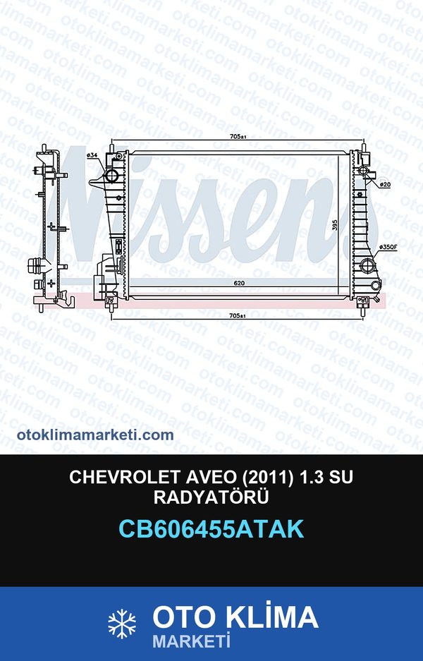 Chevrolet Aveo (2011) 1.3 Su Radyatörü — SU RADYATÖRÜ — VEKA marka — Uyumlu: CHEVROLET