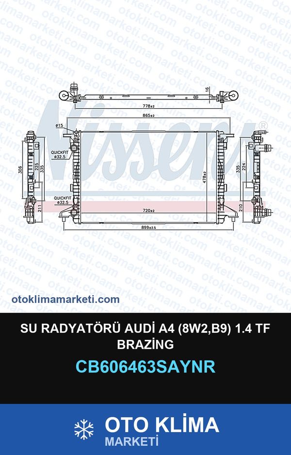 Su Radyatörü Audi A4 (8W2,B9) 1.4 Tf Brazing — SU RADYATÖRÜ — UNICORE marka — Uyumlu: AUDI