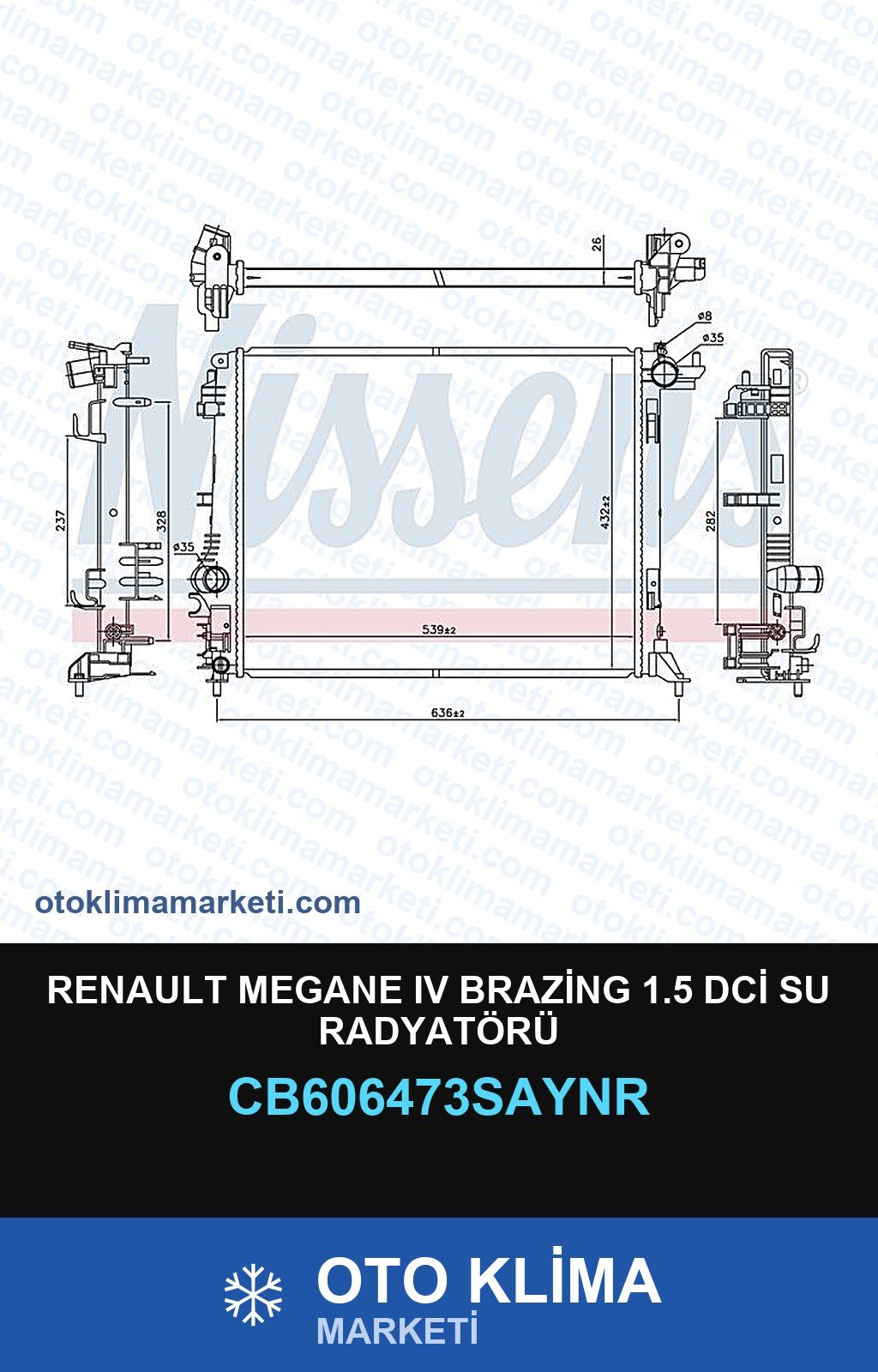 Renault Megane IV (4) Brazing 1.5 DCİ Su Radyatörü — SU RADYATÖRÜ — UNICORE marka — Uyumlu: RENAULT