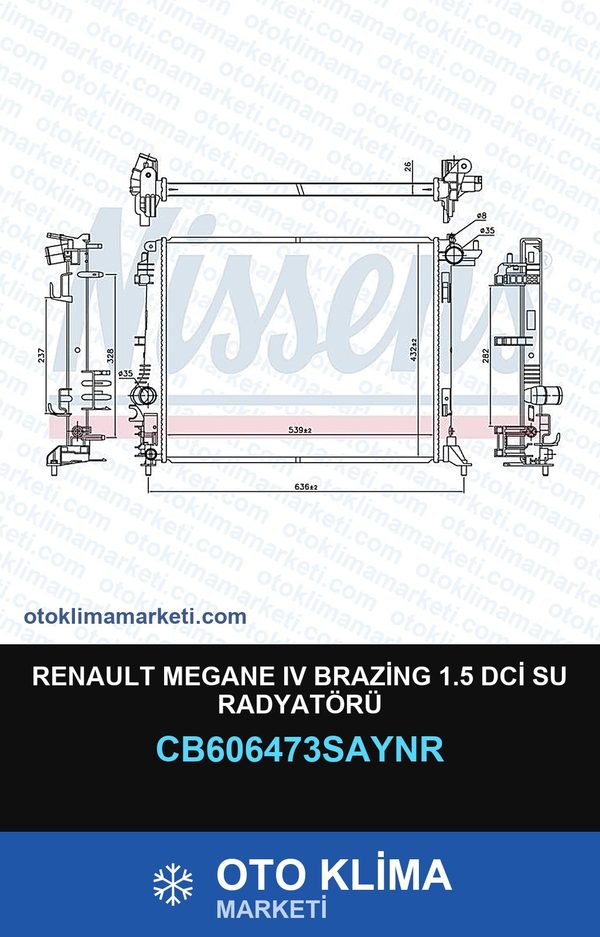 Renault Megane IV (4) Brazing 1.5 DCİ Su Radyatörü — SU RADYATÖRÜ — UNICORE marka — Uyumlu: RENAULT